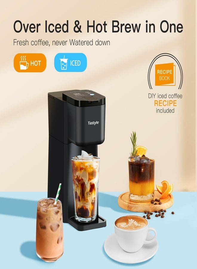 Tastyle Mini Hot and Iced Coffee Maker Single Serve, for K Cup and Ground, 6 to 14 Oz Brew Sizes, with Recipe Book, for Home, Travel, RV, Office and Dorm, Classic Black (2.0 Version) - Image 3